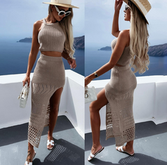 Women's Slim Fit Mid-Length Split Dress Skirt