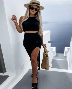 Women's Slim Fit Mid-Length Split Dress Skirt